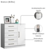 Comoda 5 Gavetas 1 Porta 91 cm Milao Branco ARMoveis