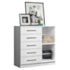 Comoda 5 Gavetas 1 Porta 91 cm Milao Branco ARMoveis