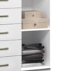 Comoda 5 Gavetas 1 Porta 91 cm Milao Branco ARMoveis