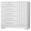 Comoda 5 Gavetas 1 Porta 99 cm Mary Branco RUDK