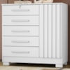 Comoda 5 Gavetas 1 Porta 99 cm Mary Branco RUDK