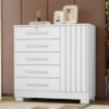 Comoda 5 Gavetas 1 Porta 99 cm Mary Branco RUDK