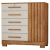 Comoda 5 Gavetas 1 Porta 99 cm Mary Cedro Areia RUDK