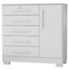 Comoda 5 Gavetas 1 Porta 99 cm Vitoria Branco RUDK