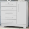 Comoda 5 Gavetas 1 Porta 99 cm Vitoria Branco RUDK