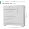 Comoda 5 Gavetas 1 Porta 99 cm Vitoria Branco RUDK