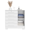 Comoda 5 Gavetas 1 Porta 99 cm Vitoria Branco RUDK