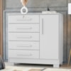 Comoda 5 Gavetas 1 Porta 99 cm Vitoria Branco RUDK