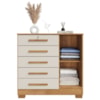 Comoda 5 Gavetas 1 Porta 99 cm Vitoria Cedro Areia RUDK