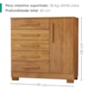Comoda 5 Gavetas 1 Porta 99 cm Vitoria Cedro RUDK