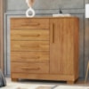 Comoda 5 Gavetas 1 Porta 99 cm Vitoria Cedro RUDK