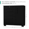 Comoda 5 Gavetas 1 Porta 99 cm Vitoria Preto RUDK