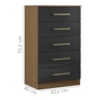 Comoda 5 Gavetas 61 cm 2014140 Atacama Grafite ARMoveis