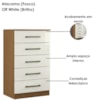 Comoda 5 Gavetas 61 cm 2014140 Atacama Off White ARMoveis