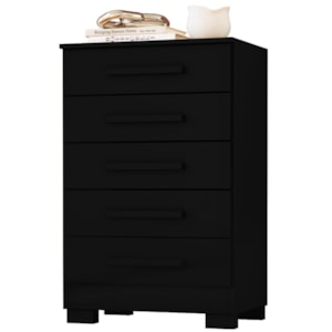 Comoda 5 Gavetas 64 cm Paola Preto RUDK