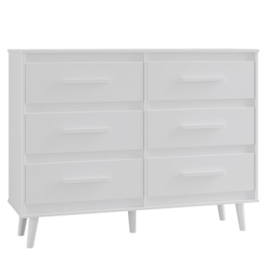 Comoda 6 Gavetas 120 cm Mila Branco Mobbs