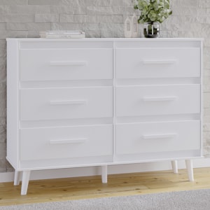 Comoda 6 Gavetas 120 cm Mila Branco Mobbs