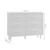 Comoda 6 Gavetas 120 cm Mila Branco Mobbs