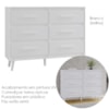 Comoda 6 Gavetas 120 cm Mila Branco Mobbs