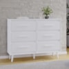 Comoda 6 Gavetas 120 cm Mila Branco Mobbs