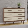 Comoda 6 Gavetas 120 cm Mila Savana Off White Mobbs