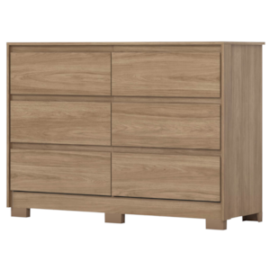 Comoda 6 Gavetas 130 cm Ravenna Jequitiba Brilho HENN