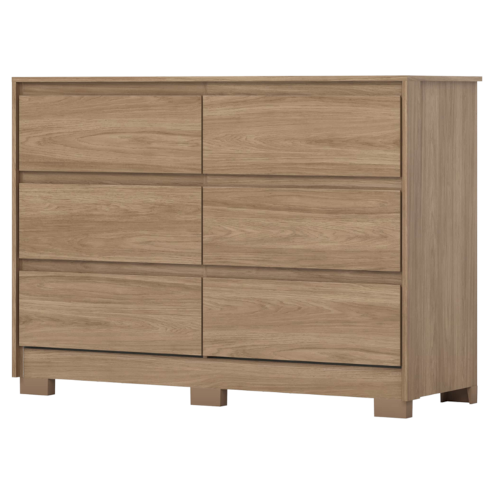 Comoda 6 Gavetas 130 cm Ravenna Jequitiba Brilho HENN