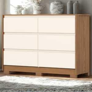 Comoda 6 Gavetas 130 cm Ravenna Nature Off White HENN