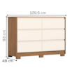 Comoda 6 Gavetas 130 cm Ravenna Nature Off White HENN