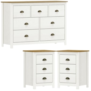 Comoda 7 Gv 02 Mesas de Cabeceira 3 Gv Madeira Maciça Branco Freijo Milani Store Comoda 7 Gv 02 Mesas de Cabeceira 3 Gv Madeira Maciça Branco Freijo Milani Store