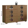 Comoda 8 Gavetas 136 cm MDP 2014148 Atacama ARMoveis