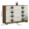 Comoda 8 Gavetas 136 cm MDP 2014148 Atacama Off White ARMoveis