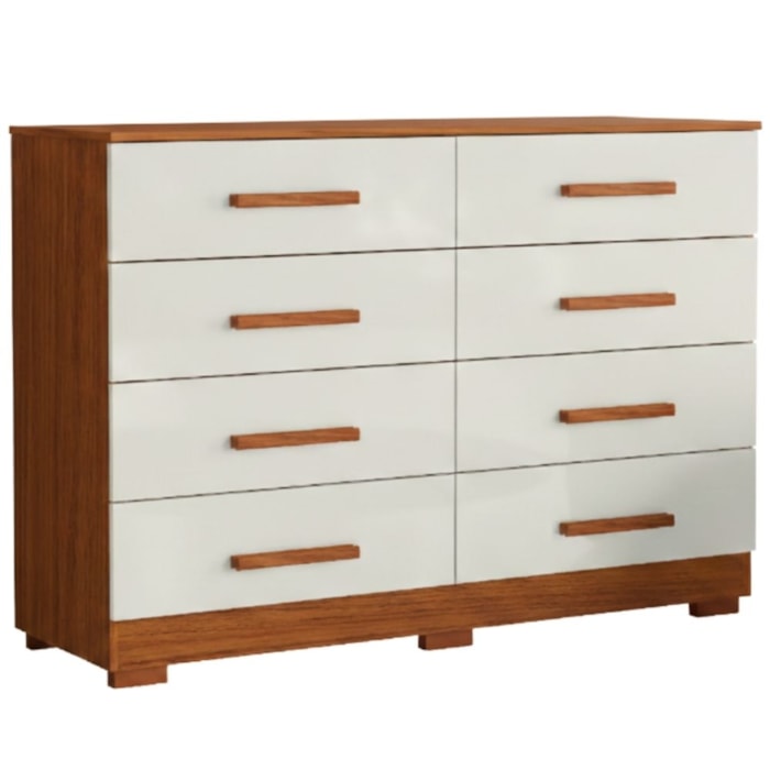 Comoda 8 Gavetas 136 cm MDP 2014148 Cinamomo Off White ARMoveis