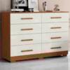 Comoda 8 Gavetas 136 cm MDP 2014148 Cinamomo Off White ARMoveis