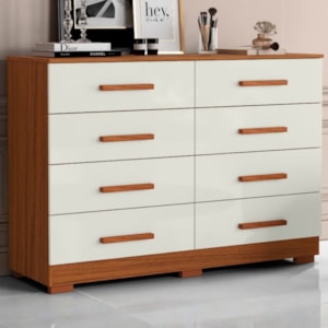 Comoda 8 Gavetas 136 cm MDP 2014148 Cinamomo Off White ARMoveis
