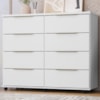 Comoda 8 Gavetas Com Rodizios 121 cm Athenas Branco RUDK