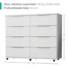 Comoda 8 Gavetas Com Rodizios 121 cm Athenas Branco RUDK