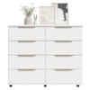 Comoda 8 Gavetas Com Rodizios 121 cm Athenas Branco RUDK