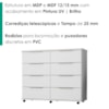 Comoda 8 Gavetas Com Rodizios 121 cm Athenas Branco RUDK