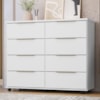 Comoda 8 Gavetas Com Rodizios 121 cm Athenas Branco RUDK