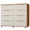 Comoda 8 Gavetas Com Rodizios 121 cm Athenas Cedro Areia RUDK