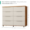 Comoda 8 Gavetas Com Rodizios 121 cm Athenas Cedro Areia RUDK