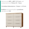 Comoda 8 Gavetas Com Rodizios 121 cm Athenas Cedro Areia RUDK