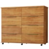 Comoda 8 Gavetas Com Rodizios 121 cm Athenas Cedro RUDK