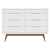Comoda 8 Gavetas Pes Madeira 135 cm Vicenza Branco DCASA