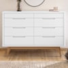 Comoda 8 Gavetas Pes Madeira 135 cm Vicenza Branco DCASA