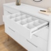 Comoda 8 Gavetas Pes Madeira 135 cm Vicenza Branco DCASA