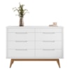 Comoda 8 Gavetas Pes Madeira 135 cm Vicenza Branco DCASA