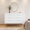 Comoda 8 Gavetas Pes Madeira 135 cm Vicenza Branco DCASA