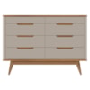Comoda 8 Gavetas Pes Madeira 135 cm Vicenza Cedro Off White DCASA